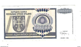 Croatia   Krajina 1.000.000 Dinara 1993  R10 - Croacia