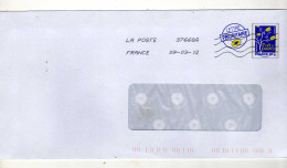 Enveloppe FRANCE Prêt à Poster Lettre Prioritaire 20g Oblitération LA POSTE 37668A 09/03/2012 - PAP : Bijwerking /Logo Bleu