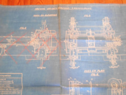 Ancien Plan Schéma Machine Van Den Kerchove à Pistons Valves Industrie Textile  Gand Gent - Kleidung & Textil