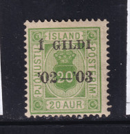 Iceland 1902 Official 20a Sc O29 MH 15785 - Ongebruikt