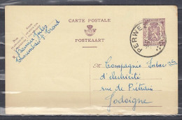 Postkaart Van Perwez Naar Jodoigne - 1935-1949 Kleines Staatssiegel