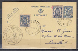 Postkaart Van Automobiel Postkantoor Naar Bruxelles Ronde Van Frankrijk - 1935-1949 Piccolo Sigillo Dello Stato