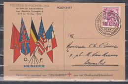 Postkaart Van Postzegeltentoonstelling Gent Naar Bruxelles - 1935-1949 Kleines Staatssiegel
