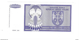 *croatia   Krajina 5.000.000.000 Dinara 1993   R18  Unc - Croatie