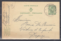 Postkaart Van Herbesthal A Naar Deynze - 1935-1949 Kleines Staatssiegel