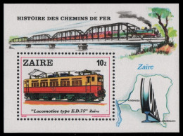 Kongo-Zaire 1980 - Mi-Nr. Block 31 ** - MNH - Lokomotiven / Locomotives - Ungebraucht