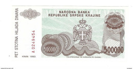 Croatia   Krajina 500000  Dinara 1993   R23   Unc - Kroatië