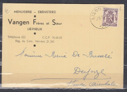 Kaart Van Lierneux Naar Deynze - 1935-1949 Klein Staatswapen