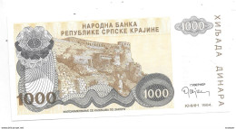 *croatia Republic Regonial Srpska Krajina  1000 Dinars 1994 Km R30a - Kroatië