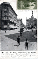 ITALIE / BELLE CARTE DE MILAN A DESTINATION DE TOUL (FRANCE) ET VIGNETTE DE L'EXPOSITION DU SIMPLON EN1906 - Publicité