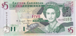 BILLETE DE DOMINICA - EASTERN CARIBBEAN CENTRAL DE 5 DOLLARS DEL AÑO 2003 SIN CIRCULAR (UNC) (BANKNOTE) - Caraibi Orientale