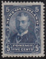 Newfoundland    .    SG   .    90    .    (*)     .   Mint Without Gum - 1908-1947