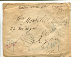 POLOGNE 1925 Lettre Sans Timbre En Valeur Déclarée(?) - Avec Cachets De Cire Au Dos - Lettres & Documents