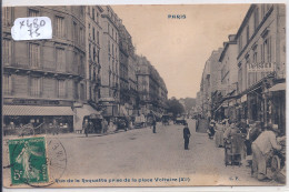 PARIS XI EME- RUE DE LA ROQUETTE PRISE DE LA PLACE VOLTAIRE- CP - Arrondissement: 11