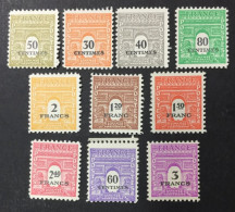 1945 France - Arc De Triomphe - 10 Stamps Unused ( Mint Hinged ) - 1944-45 Arco Di Trionfo