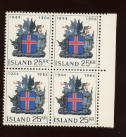 1964 ISLANDE **.flag. Dragua écussons   Yv.  335 **  Cote € 3,75 X 4 - Unused Stamps