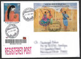 India 2023 Oman-India Joint Issue, Dance,DandiyaRass, Al Razha,Culture,Sword,Women, Registered Cover (**) Inde Indien - Lettres & Documents