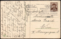 OLYMPIC GAMES 1936 - AUSTRIA LINZ 1935 - DONATE TO THE AUSTRIAN OLYMPIC FUND - MAILED POSTCARD - M - Estate 1936: Berlino