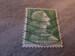 Marianne De Muller - 12f. - Yt 1010 - Vert-jaune - Oblitéré - Année 1955 - - 1955-1961 Maríanne De Muller