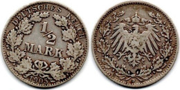 MA 29389 / Allemagne - Deutschland - Germany  1/2 Mark 1905 D TB+ - 1/2 Mark