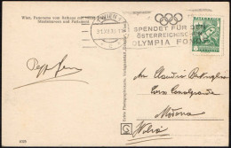 OLYMPIC GAMES 1936 - AUSTRIA WIEN 1 C 1935 - DONATE TO THE AUSTRIAN OLYMPIC FUND - MAILED POSTCARD - M - Verano 1936: Berlin