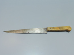 -ANCIEN COUTEAU DE BOUCHER BELLE LAME Fer Forgé Estampille 2 ESCRIMEURS    E - Knives