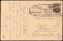 OLYMPIC GAMES 1936 - AUSTRIA GRAZ 1935 - DONATE TO THE AUSTRIAN OLYMPIC FUND - MAILED POSTCARD - M - Estate 1936: Berlino