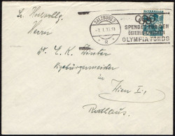 OLYMPIC GAMES 1936 - AUSTRIA SALZBURG 1936 - DONATE TO THE AUSTRIAN OLYMPIC FUND - MAILED ENVELOPE - M - Verano 1936: Berlin