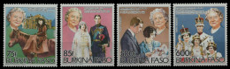 Burkina Faso 1985 - Mi-Nr. 1012-1015 A ** - MNH - Queen Mum - Burkina Faso (1984-...)