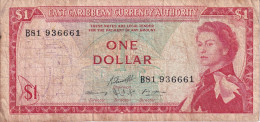 BILLETE DE EAST CARIBBEAN DE 1 DOLLAR DEL AÑO 1965   (BANKNOTE) - Oostelijke Caraïben