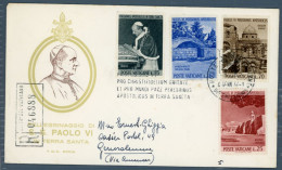 °°° Francobolli N. 1801 - Vaticano Raccomandata - Pellegrinaggio In Terra Santa °°° - Covers & Documents