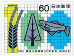 76259 MNH JAPON 1981 CENTENARIO DE LA PROMOCION DE LA AGRICULTURA LA SILVICULTURA Y LA PESCA - Unused Stamps