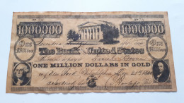 1.000.000 DOLLARS SEVENTEEN MONTHS AFTER DATE ! SOUVENIR BANKNOTE 25TH DEC 1840 SUR PAPIER PARCHEMIN VIEILLI AU FOUR.. - Ficción & Especímenes