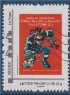 Personnage De BD Avec Oiseau Dans Ses Bras, Cadres Gris LP - Used Stamps