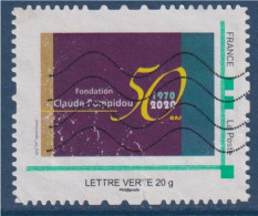 Les 50 Ans De La Fondation Georges Pompidou  LV Cadre Vert - Used Stamps