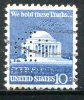 ETATS-UNIS- Y&T N°1008- Oblitéré Et Perforé - Perforados