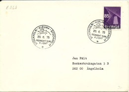 Sweden Cover Midnight Sun Flight Stockholm - Kiruna - Stockholm 20-6-1975 - Storia Postale