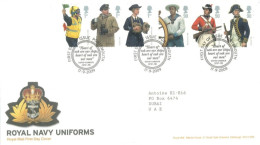 GREAT BRITAIN  - 2009, FIRST DAY COVER OF ROYAL NAVY UNIFORMS STAMPS. - Covers & Documents