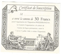 Certificat De Souscription - Rivoluzione Francese