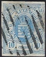 Luxembourg - Luxemburg - Timbre - 1859     Armoire   10 C.   °   Michel  6b       VC. 25,- - 1859-1880 Stemmi