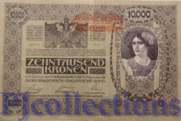 AUSTRIA 10000 KRONEN 1918 PICK 65 F/VF LARGE SIZE - Oesterreich