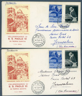 °°° Francobolli N. 1816 - Vaticano 2 Buste - Pellegrinaggio In Terra Santa °°° - Storia Postale