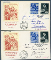 °°° Francobolli N. 1816 - Vaticano 2 Buste - Pellegrinaggio In Terra Santa °°° - Briefe U. Dokumente