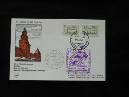 Lettre Premier Vol First Flight Cover Samara Russia -> Frankfurt Boeing 737 Lufthansa 1996 - Covers & Documents