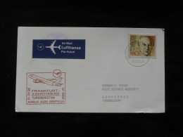 Lettre Premier Vol First Flight Cover Frankfurt -> Turkmenistan Airbus A320 Lufthansa 1996 - Erst- U. Sonderflugbriefe