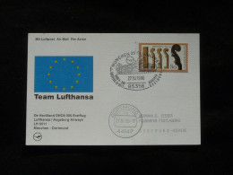 Lettre Premier Vol First Flight Cover Munchen Dortmund Lufthansa / Augsburg Airways 1996 - Eerste Vluchten