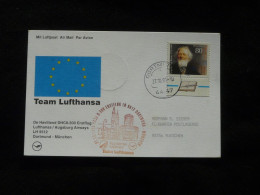 Lettre Premier Vol First Flight Cover Dortmund Munchen Lufthansa / Augsburg Airways 1996 - First Flight Covers