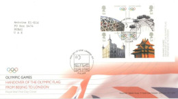 GREAT BRITAIN  - 2008, FIRST DAY COVER OF OLYMPIC GAMES  STAMPS SHEET. - Covers & Documents