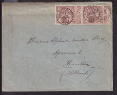 DDFF 488 - Enveloppe 2 X TP Expo BXL  De NEERPELT 1897 Vers HAARLEM - Tarif PREFERNTIEL NL - 1894-1896 Ausstellungen