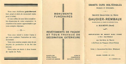 Dpts Div -ref-BM242- Nord - Aulnoye - Carte 3 Volets - Granits Durs Inaltérables Gaudier Rembaux - Monuments Funéraires - Aulnoye